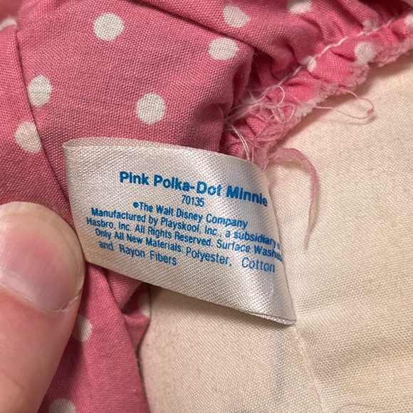 Vintage '80s Playskool Disney Minnie Mouse Pink Polka Dot 16" Plush - Picture 3 of 3